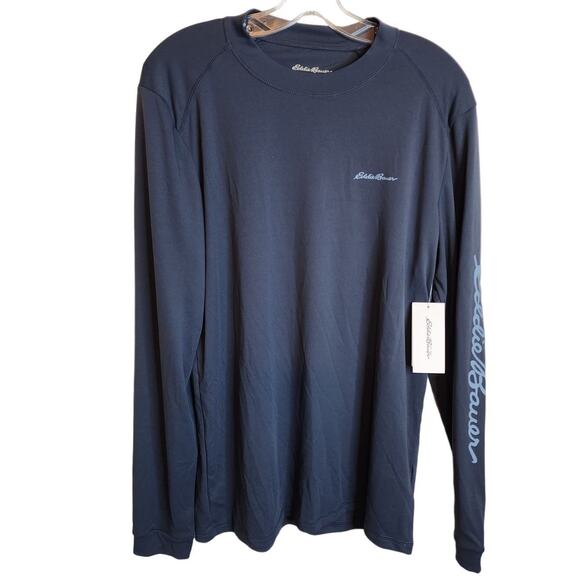 Eddie Bauer Long Sleeve Tee UPF50, Dark Blue, NWT, Medium - Picture 1 of 5